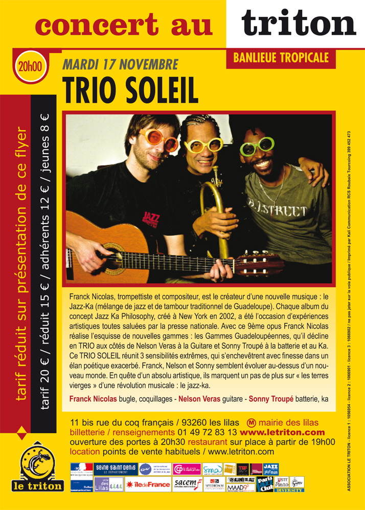 [Banlieue tropicale] Trio Soleil - Nicolas / Veras / Troupé
